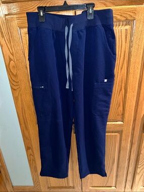 Women's Navy Drawstring Cargo scrub Pants